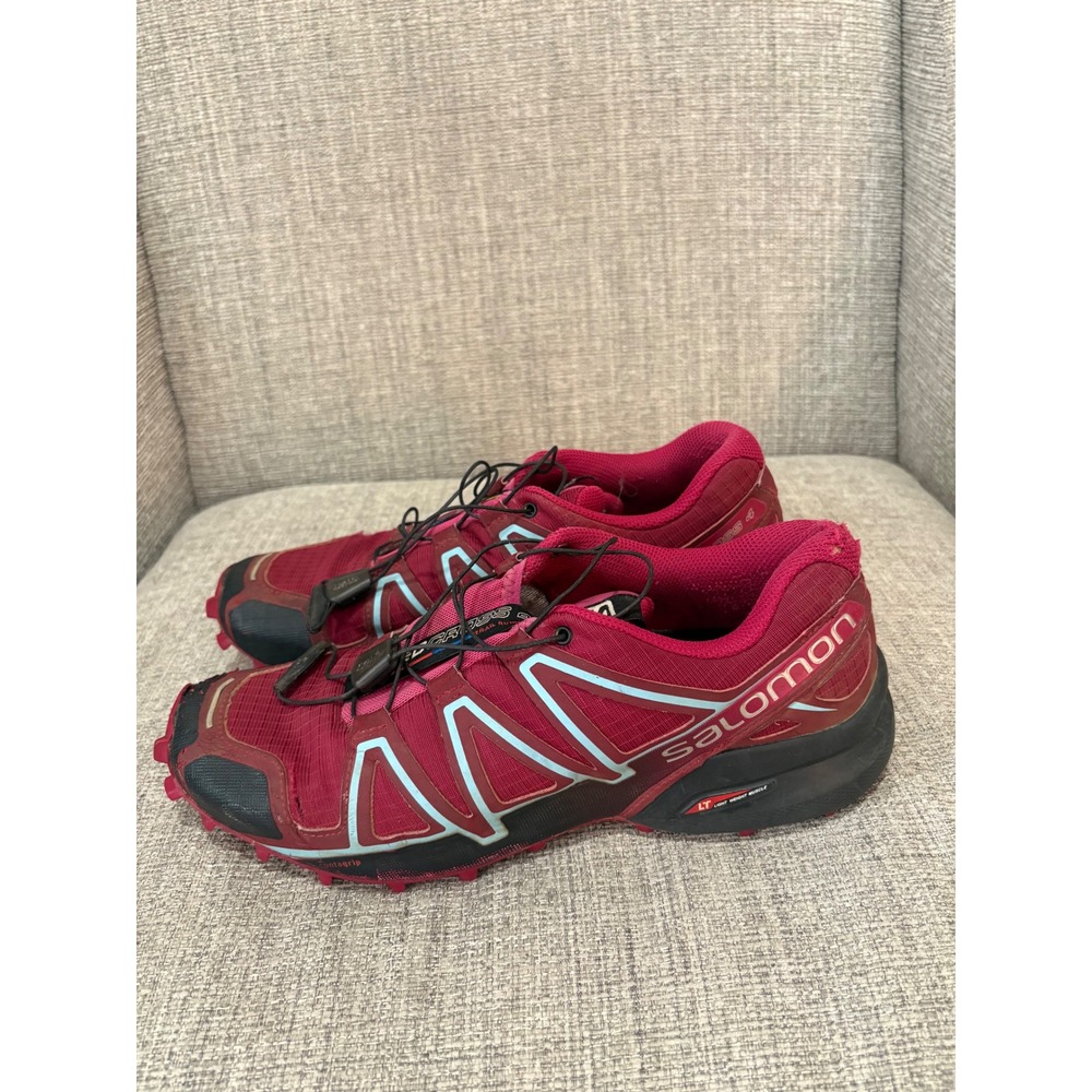 Salomon Speedcross 3 Women's 9.5 Red Trail Running Shoes Quicklace 393439